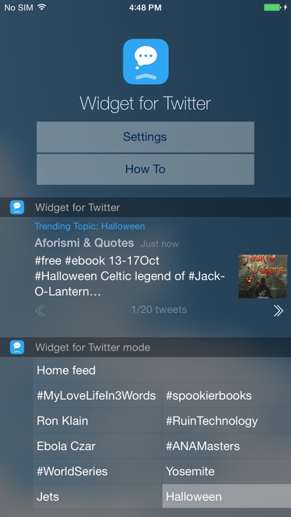 Widget for Twitter