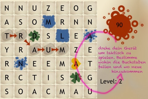 Words German - The rotating letter word search puzzle board game screenshot 2