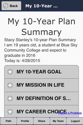 My 10-Year Plan screenshot 2