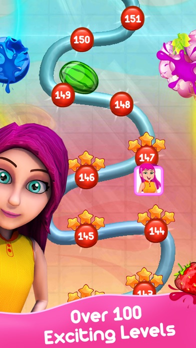 Screenshot #1 pour Fruit Juice Rush. Splash Salad In The Smash Puzzle For Sugar Ninjas
