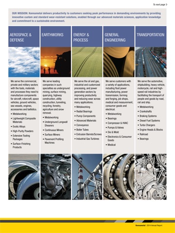 Kennametal Annual Report 2014 screenshot 4