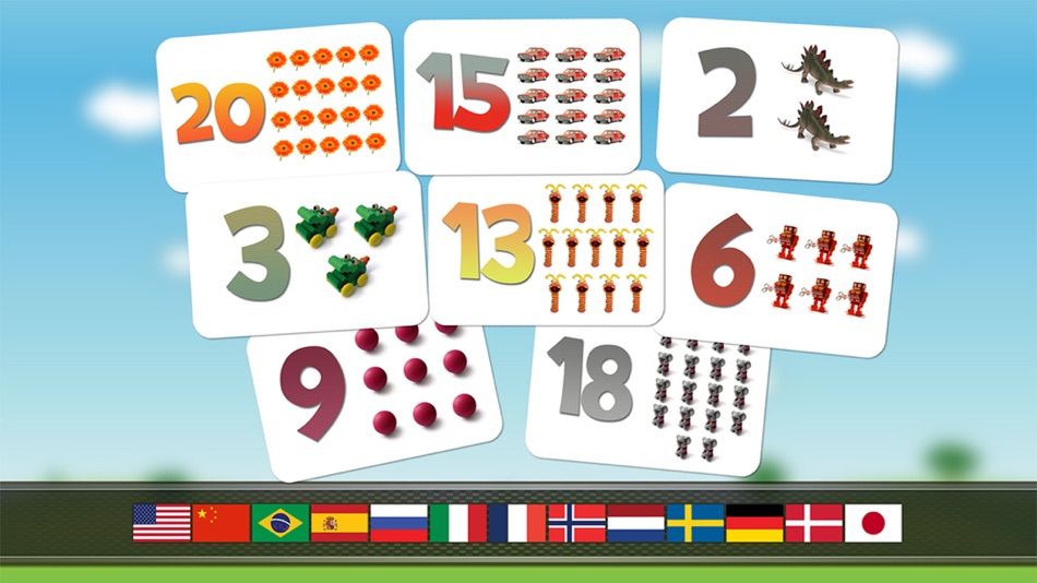 #2. Numbers game 1 to 20 flashcards (iOS) Podle: Kidstatic Apps ApS