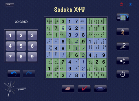 Sudoku X4U iPad screenshot
