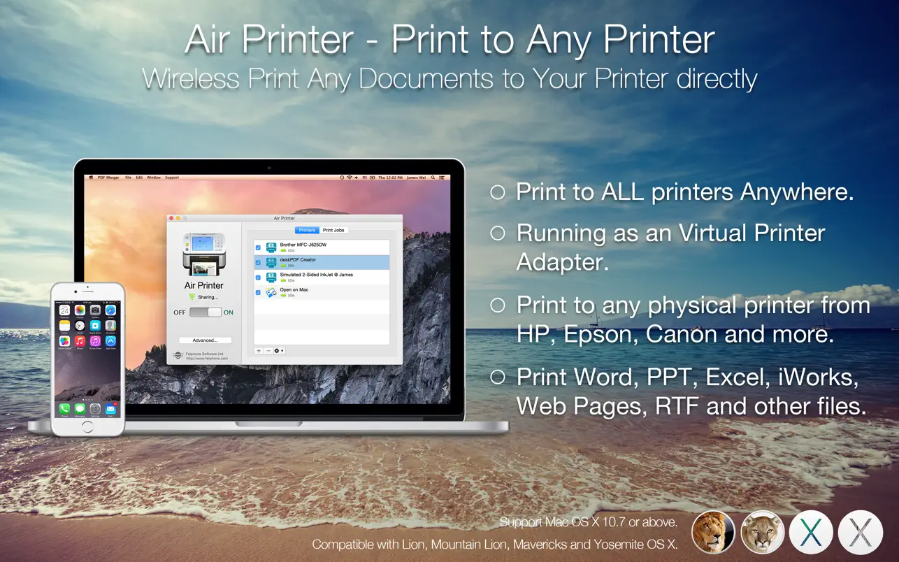 Air Printer – 隔空打印机服务器 for Mac 5.2.2 破解版 智慧打印、无线共享、轻松办公