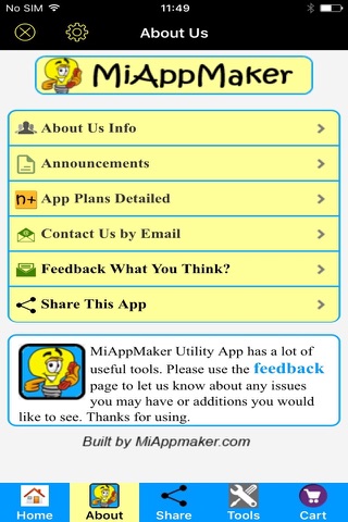 MiAppMaker11 Utility App screenshot 2