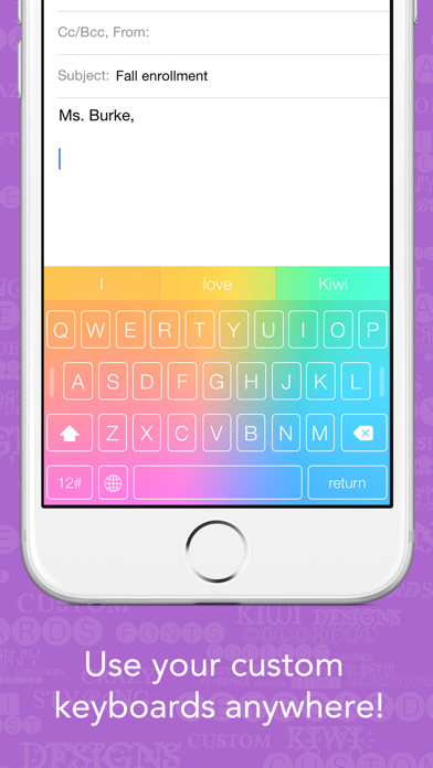 Screenshot 4 of Kiwi - Colorful, Custom Keyboard Designer with Emoji for iOS 8 App