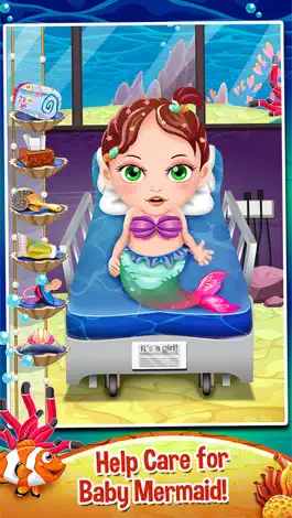 Game screenshot Mommy's Mermaid Newborn Baby Spa Doctor - my new salon care & make-up games! apk