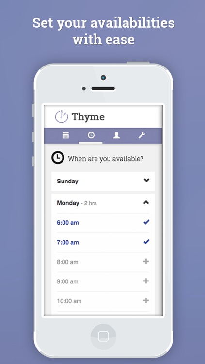 Thyme - see and share availabilities