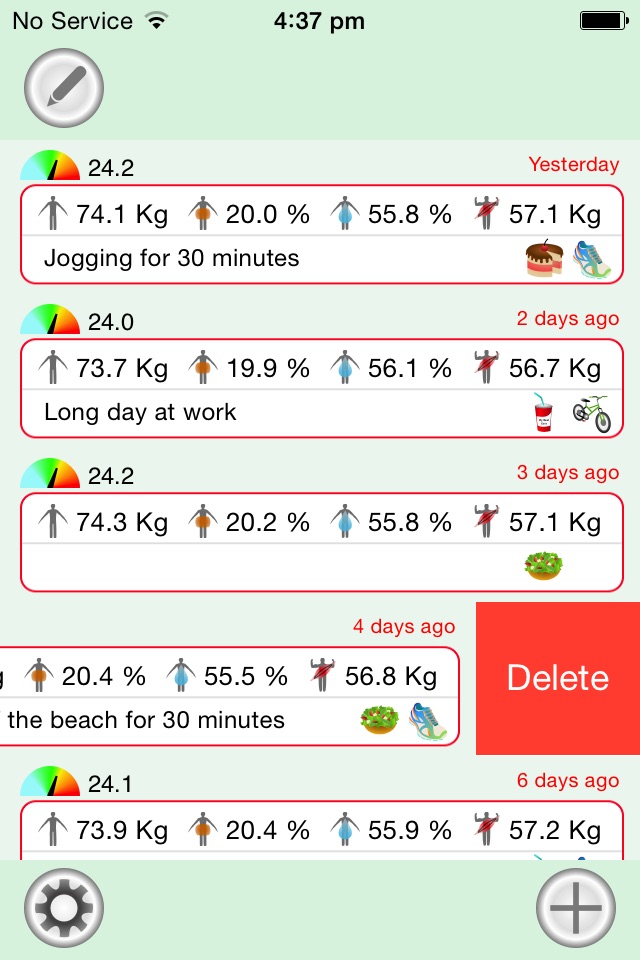 Body Graph - weight, fat, water & muscle tracking screenshot 3