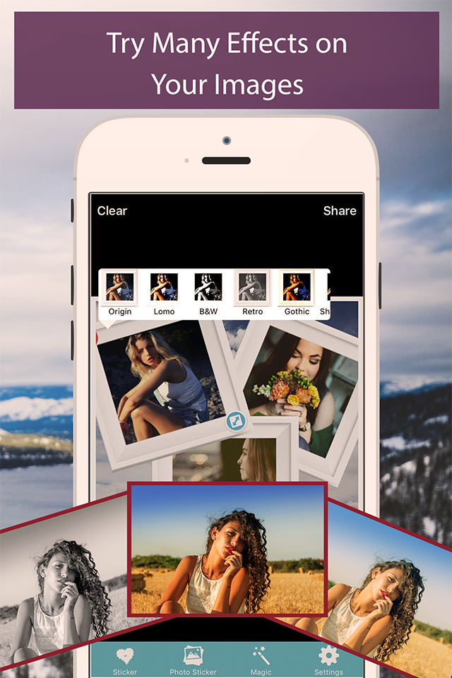 Photo Stickers Maker - Make sticker from photo pictures and photo shape collage frames free