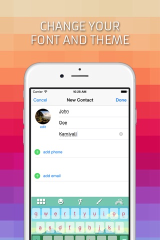 Keyboard 360 for Instagram: Custom keyboard creator with color background, skin theme, & cool text font screenshot 2