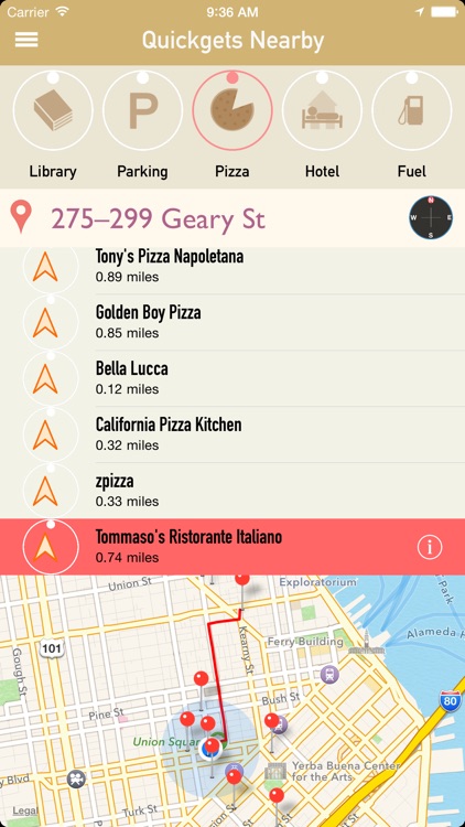 Quickgets Nearby - Nearby places at a glance