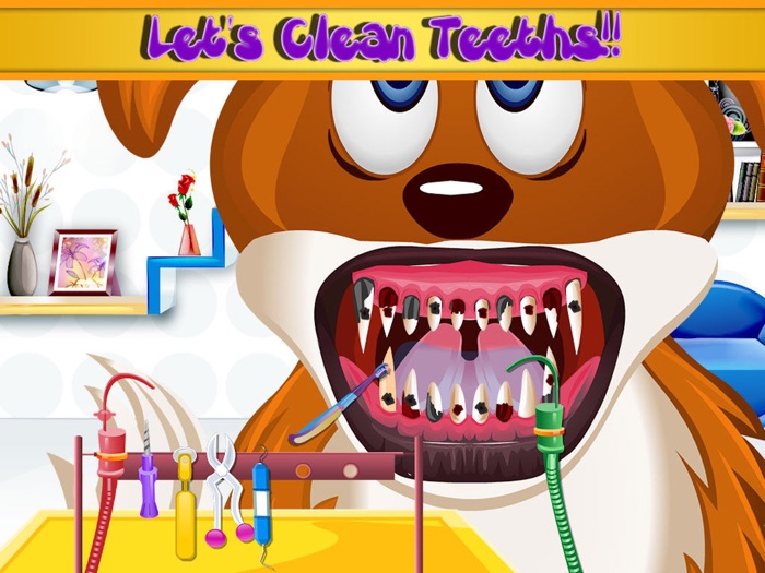 Animal Dentist-Rinse,Clean,Decorate teeth with tatoo