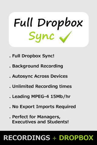 Recorder for Dropbox (Dropbox Sync Audio Recorder for Voice Memos) screenshot 2