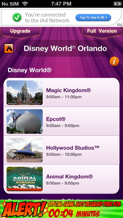 Free Wait times for Disney World