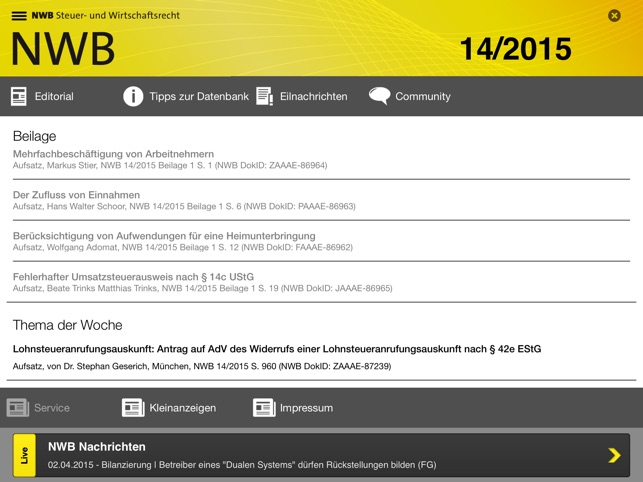 NWB Zeitschriften