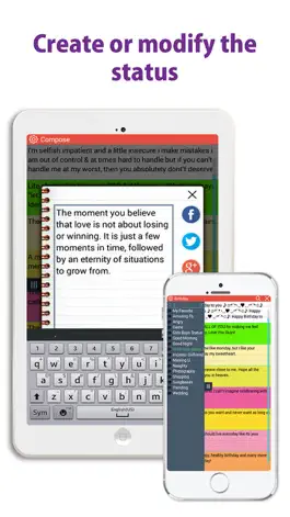 Game screenshot Status and quotes for FB, Whatsapp and Twitter, soStatus - one tap posting on social media hack
