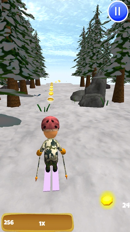 A Downhill Snow Skier: 3D Mountain Skiing Game - Pro Edition