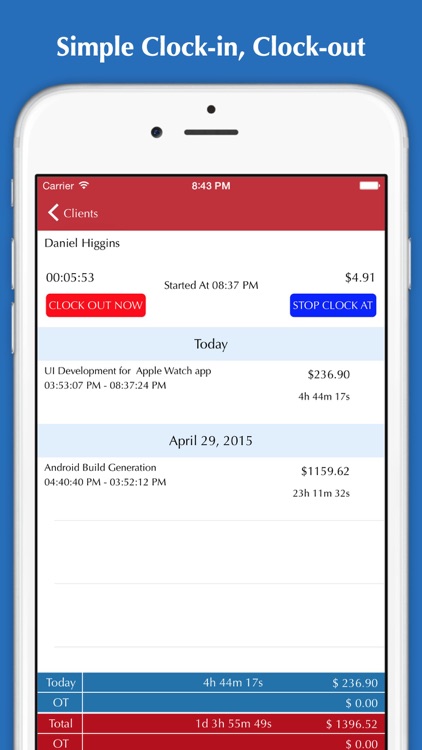 Time Tracker Pro- - Hours tracking, Clock-in, Clock-out, Timesheet, Invoice & Billing