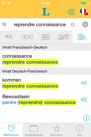 Französisch <-> Deutsch Wörterbuch Basic mit Sprachausgabe screenshot 2