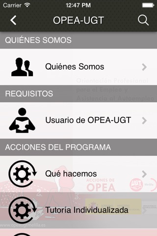 OPEA UGT Melilla screenshot 2