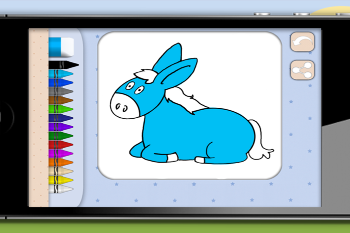 Color farm animals - coloring book