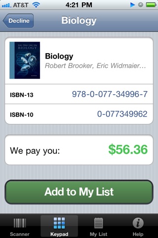 Cash4Books - Sell Textbooks For Cash, Scan Barcodes screenshot 2