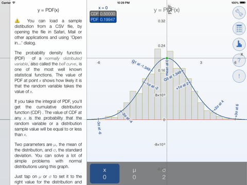 Screenshot #4 pour Bell Curves - graphing calculator for the normal distribution function