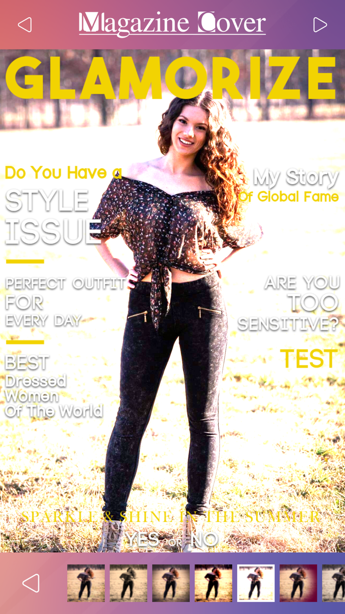 Magazine Cover Studio - Put your Pics in Frames with Text on Magazines to be Photo Models
