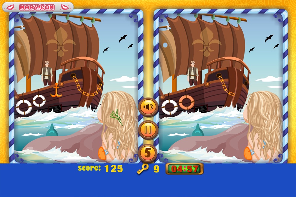 Little Mermaid - Find the differences game for kids screenshot 2