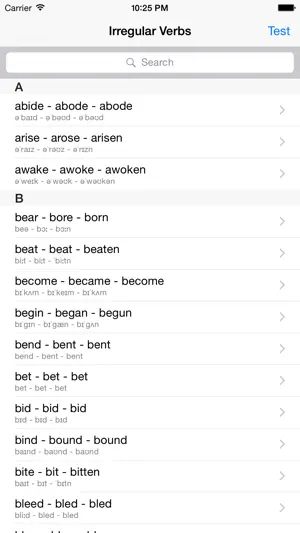 Over 100 English Irregular Verbs screenshot 1