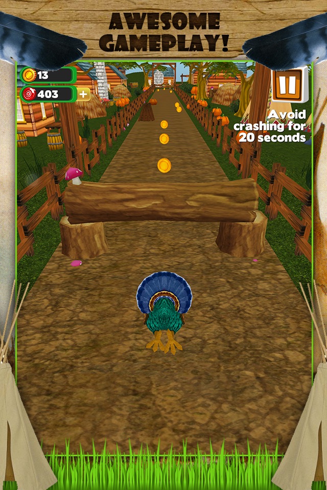 3D Turkey Run Thanksgiving Infinite Runner Game FREE screenshot 2