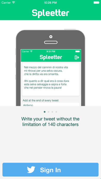 Screenshot #1 pour Spleetter - Long Text Tweet Splitter