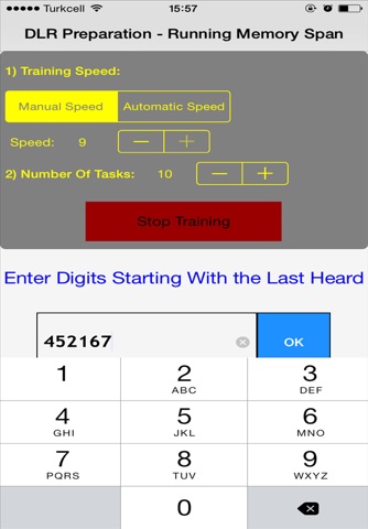 DLR - Running Memory Span RMS Module Training screenshot 2