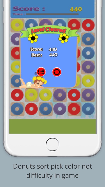 Donuts sort pick color not difficulty in game