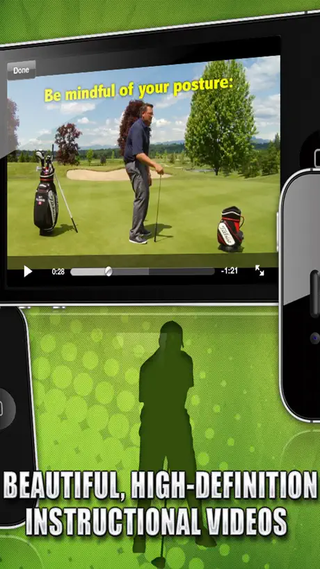 Golf Swing Coach HD FREE - Tips to improve putting, drive, tee-o
