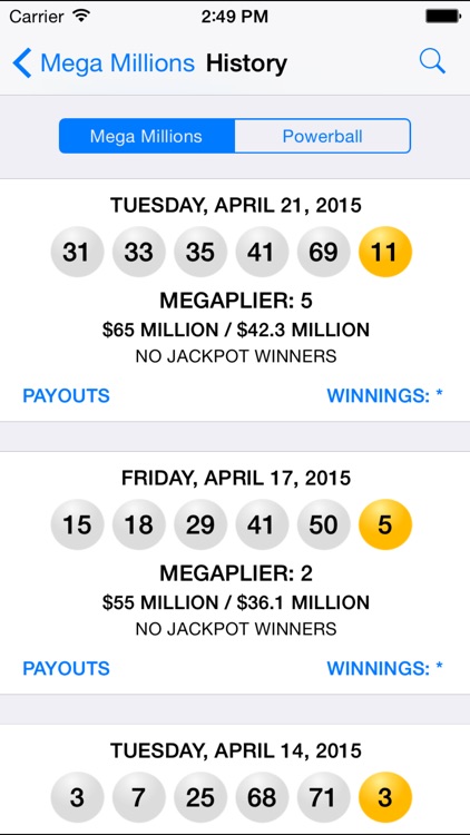 Mega Millions & Powerball - lottery games in the US with winning number results, lotto jackpots and prize payouts