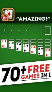 Solitaire 70+ Free Card Games in 1 Ultimate Classic Fun Pack : Spider, Klondike, FreeCell, Tri Peaks, Patience, and more for relaxing screenshot #1 for iPhone