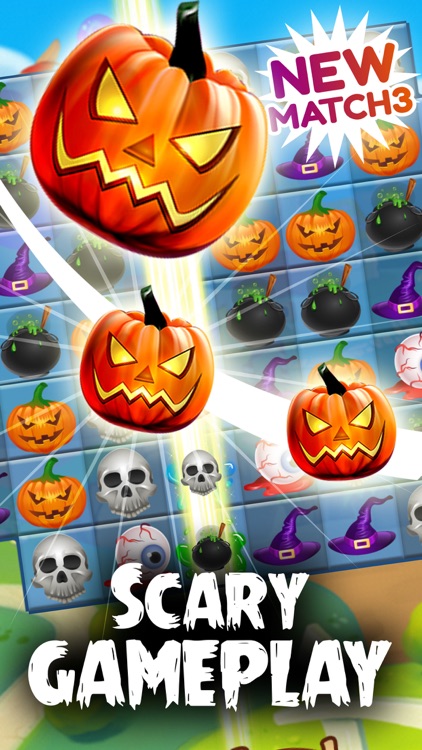 Halloween Scary Pumpkin Match 3 screenshot-3