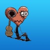 Broken Heart Broken Guitar Sticker