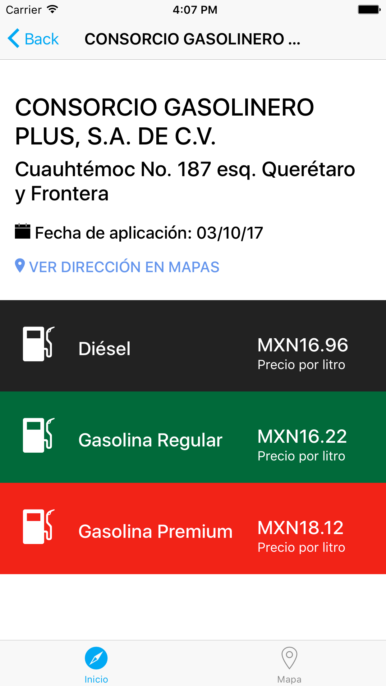 Gasolina Hoy MX screenshot 3