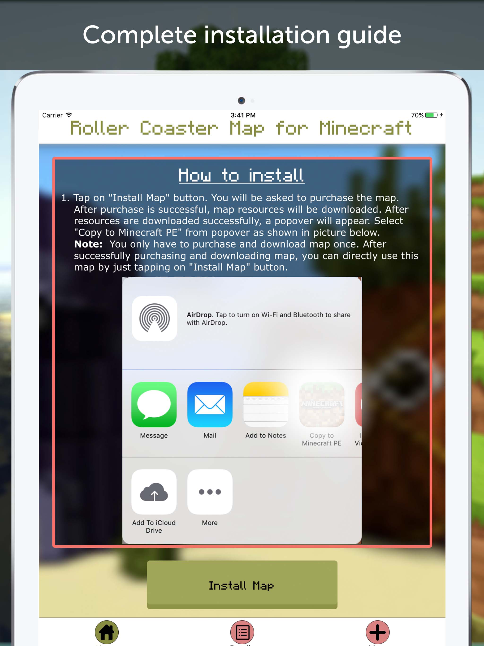 Roller Coaster Map for Minecraft PE