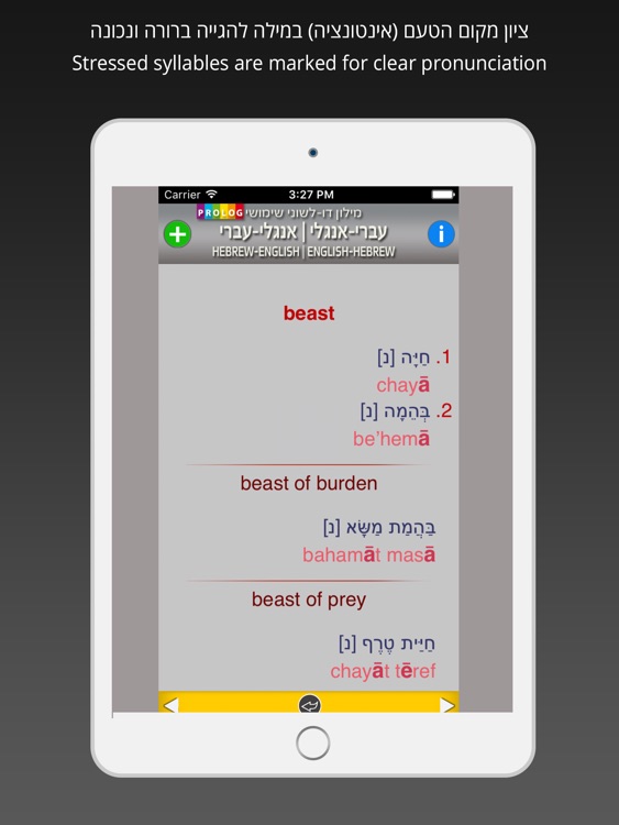 HEBREW Dictionary Prolog | מילון אנגלי פרולוג screenshot-3
