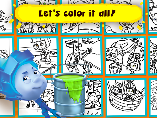Fixies Toddler Coloring Pages iPad screenshot