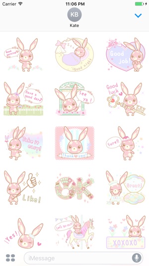 Lydia The Cute Flower Bunny English Stickers(圖1)-速報App