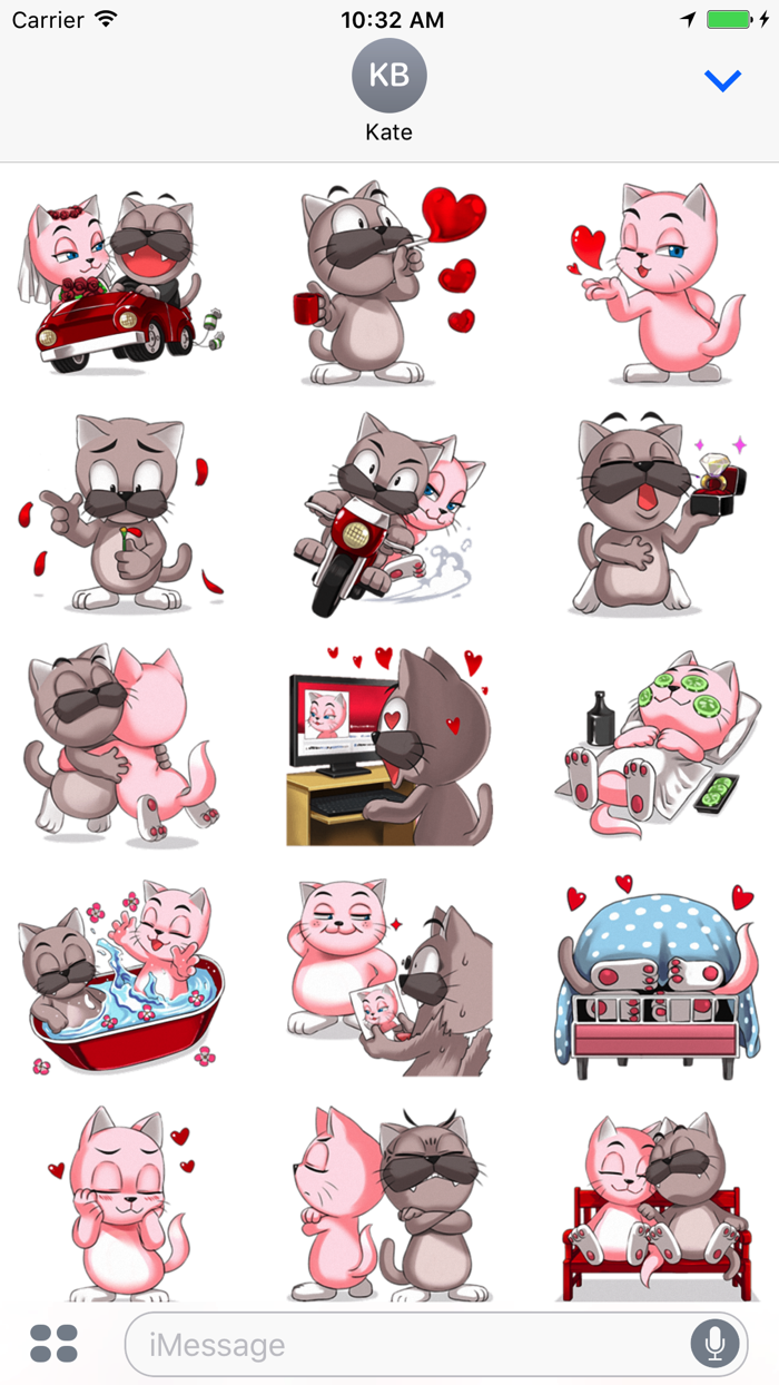 Oreo In Love 2 - Cute cat stickers for iMessage