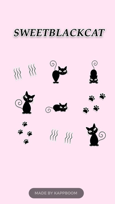 Sweet Black Cat Stickerのおすすめ画像1