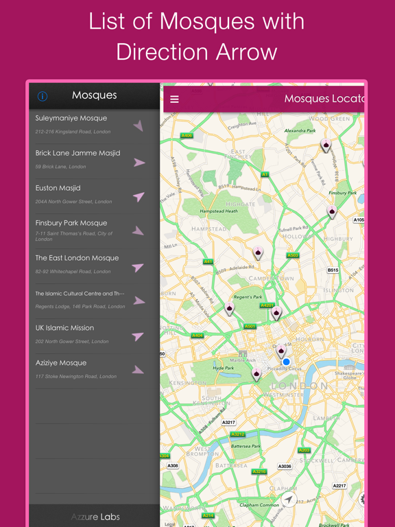 Mosques Locator iPad screenshot 5 - Navigation app