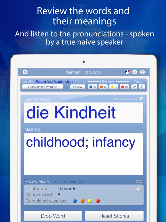 Learn German FlashCards for iPad
