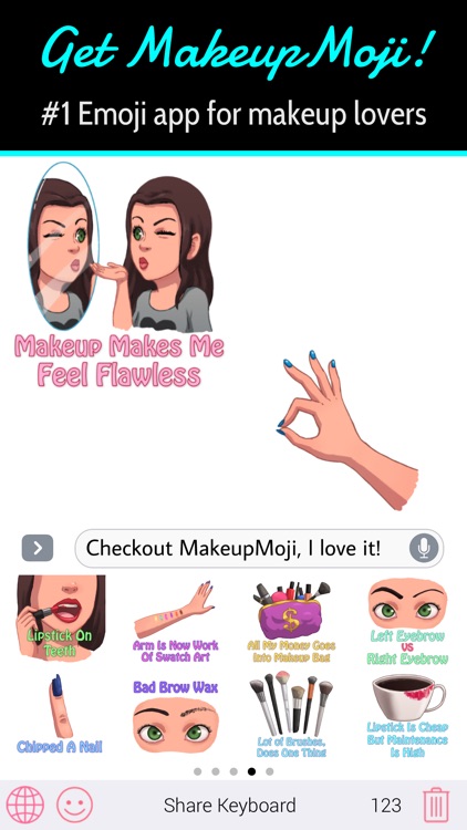 MakeupMoji - makeup & beauty lovers emoji keyboard screenshot-3